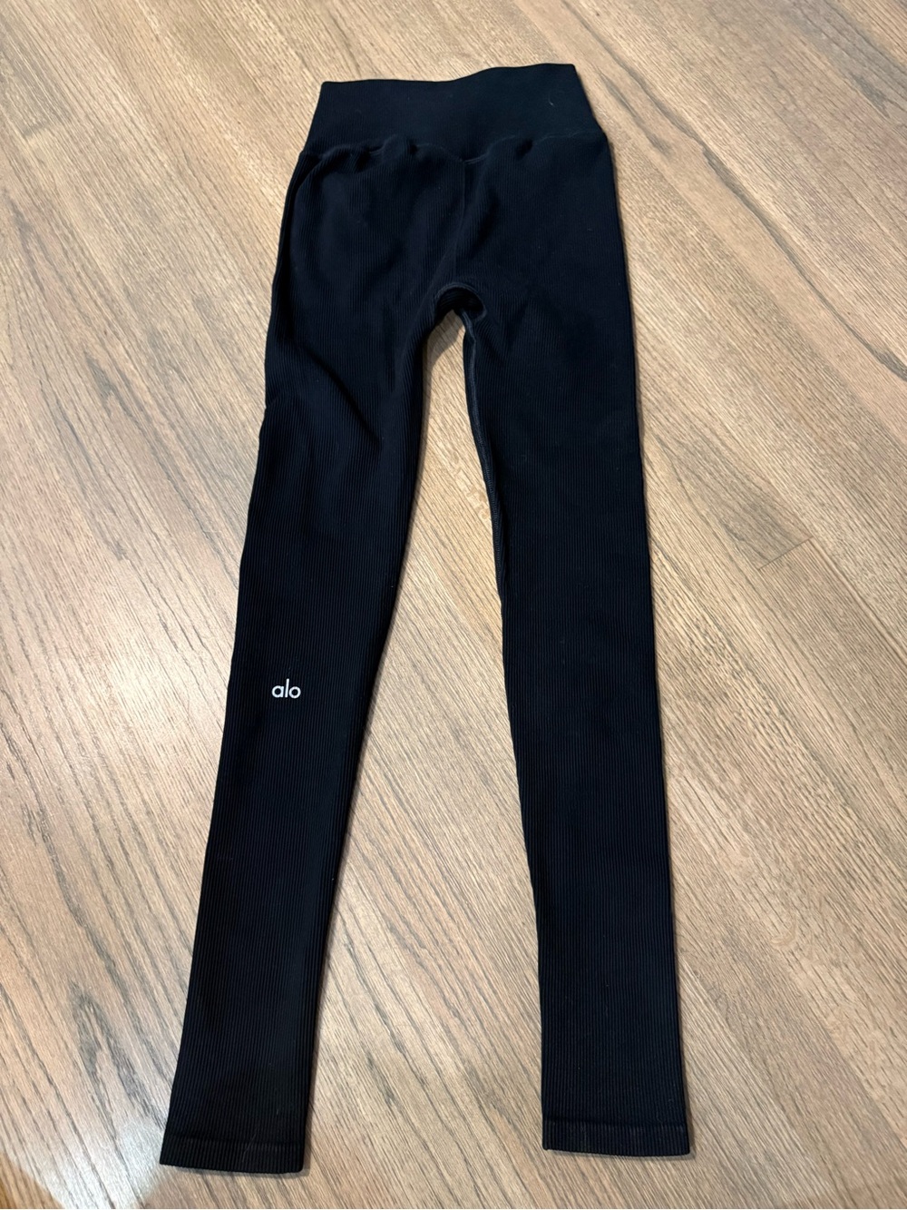 Alo Black Ribbed Leggings-Size Small